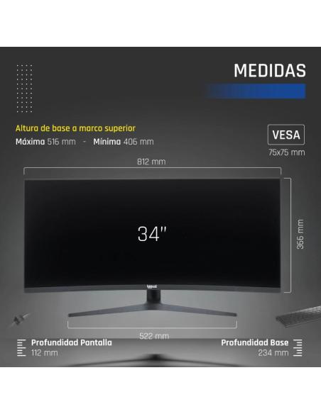 Iggual monitor 34" uwqhd 1ms 2dp 2hdmi mm aa curvo