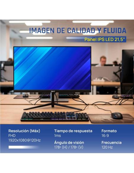 Iggual monitor 21,5" ips 1ms fhd 120hz vga hdmi dp