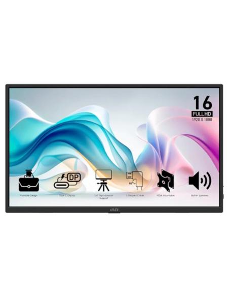 Msi mp165 e6 monitor15.6"ips fhd portátil usbc mm