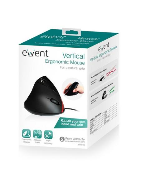Ewent ew3156 raton ergonómico usb negro