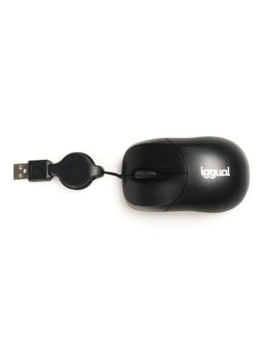 Iggual ratón retráctil com-basic-800dpi negro