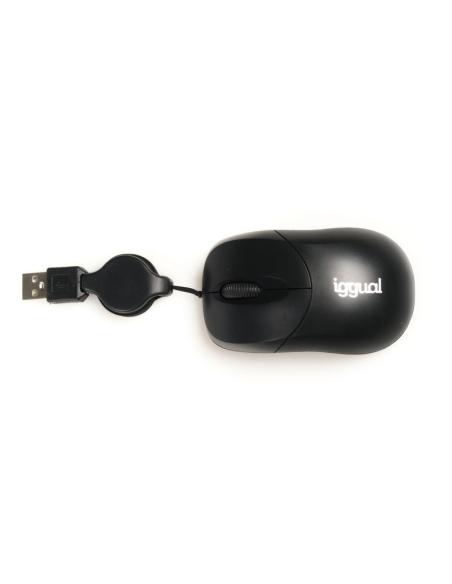Iggual ratón retráctil com-basic-800dpi negro