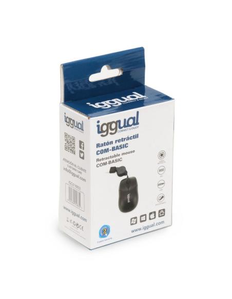 Iggual ratón retráctil com-basic-800dpi negro