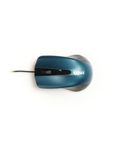 Iggual ratón óptico com-ergonomic-rl-800dpi azul