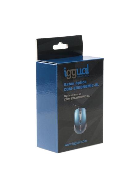 Iggual ratón óptico com-ergonomic-rl-800dpi azul
