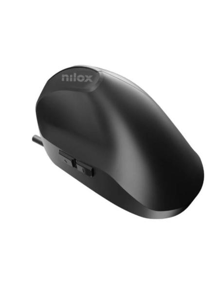 Nilox ratón vertical 3600 dpi, 6 botones, negro
