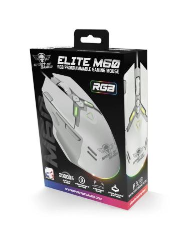 Spirit of gamer ratón elite m60 blanco rgb