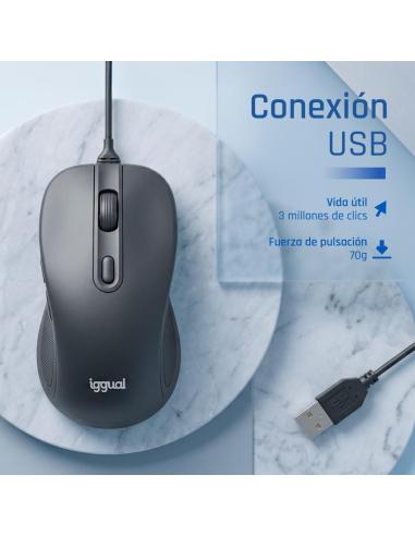 Iggual ratón usb office-elite-pro-6d 3600dpi