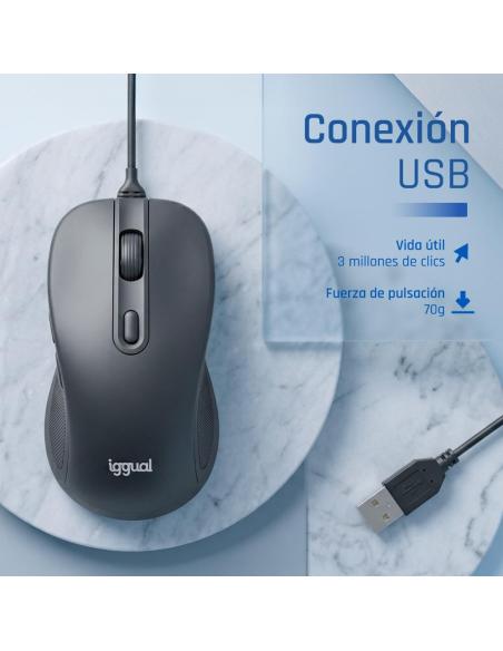 Iggual ratón usb office-elite-pro-6d 3600dpi