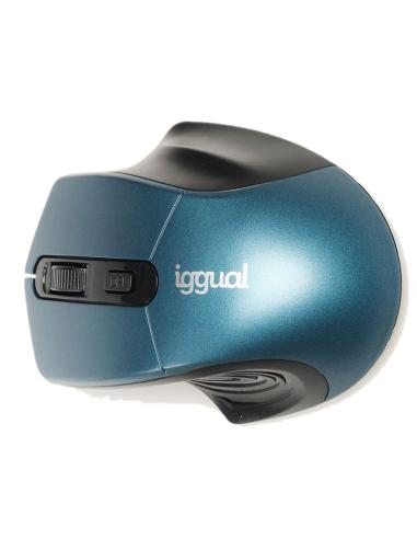 Iggual ratón inalámbrico ergonomic-l-1600dpi azul