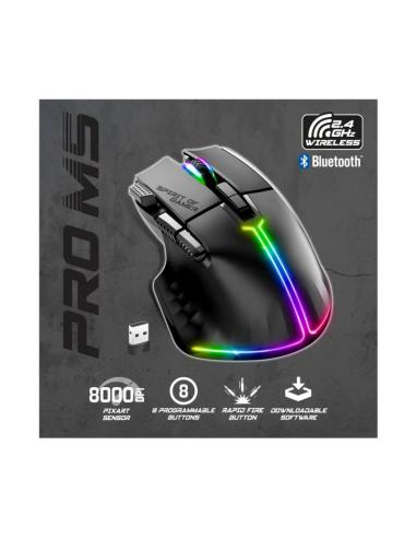 Spirit of gamer ratón inalambrico pro m5 black
