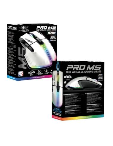 Spirit of gamer ratón inalambrico pro m5 white
