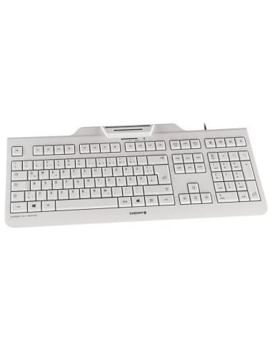 Cherry teclado+lector chip integrado (dnie) blanco