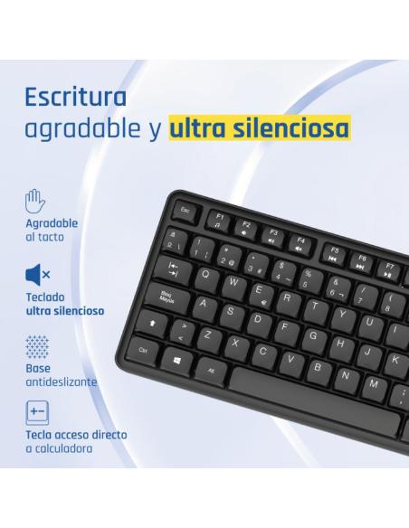 Iggual teclado usb estándar ck-silent-105t negro