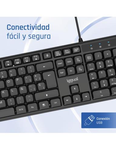 Iggual teclado usb estándar ck-silent-105t negro