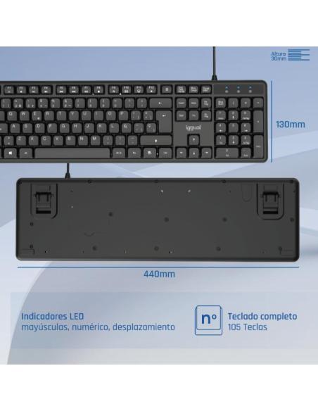 Iggual teclado usb estándar ck-silent-105t negro