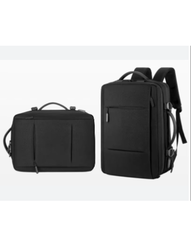 MOCHILA DE VIAJE CABINA NYLON NEGRA GRAN CAPACIDAD / VARIOS COMPARTIMENTOS / PORTATIL 15.6" / TABLET / BOLSA DE EQUIPAJE / INCLU