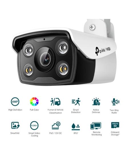 Vigi cámara ip bullet c340 4mp plástico full-color