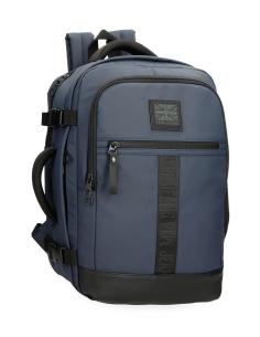 MOCHILA DE VIAJE CABINA PEPE JEANS HOXTON POLYESTER AZUL MARINO GRAN CAPACIDAD / VARIOS COMPARTIMENTOS / PORTATIL 13.3" / TABLET
