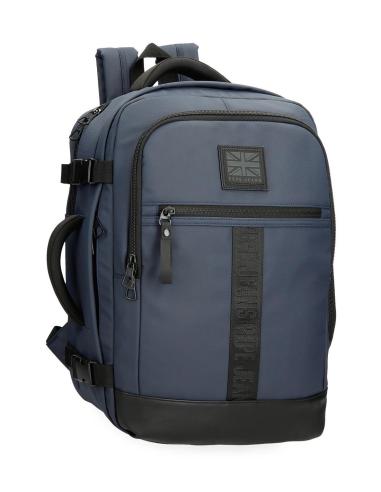 MOCHILA DE VIAJE CABINA PEPE JEANS HOXTON POLYESTER AZUL MARINO GRAN CAPACIDAD / VARIOS COMPARTIMENTOS / PORTATIL 13.3" / TABLET