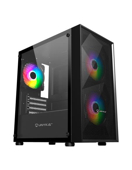 CAJA MICRO-ATX B200 BLACK(2*14CM ARGB FRONT1*12CM ARGB TRASERO)UNYKA UK113011