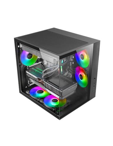 Mars gaming caja mcv-one atx doble cámara black