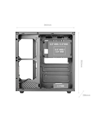 Mars gaming caja mcv-one atx doble cámara black