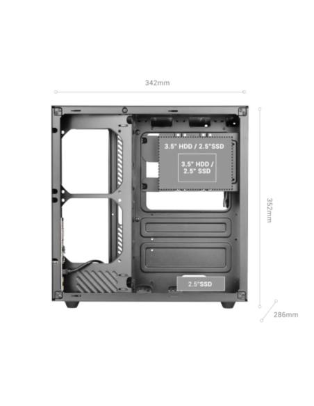 Mars gaming caja mcv-one atx doble cámara black