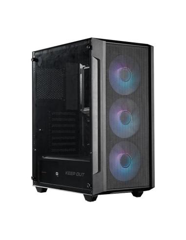 Keep out caja m-atx ko xc-200 rgb usb3 black glass