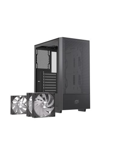 CAJA ATX SEMITORRE EINAREX P100 RGB NEGRA 3 FANS EXCS-PL-100R-B