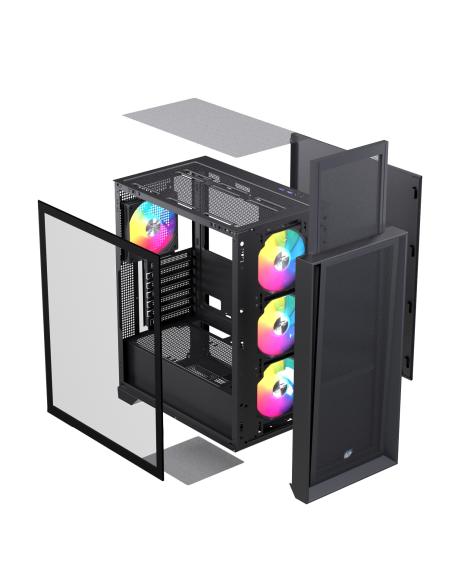 CAJA ATX SEMITORRE EINAREX P600 RGB 4 FANS NEGRA EXCS-PL-600R-B