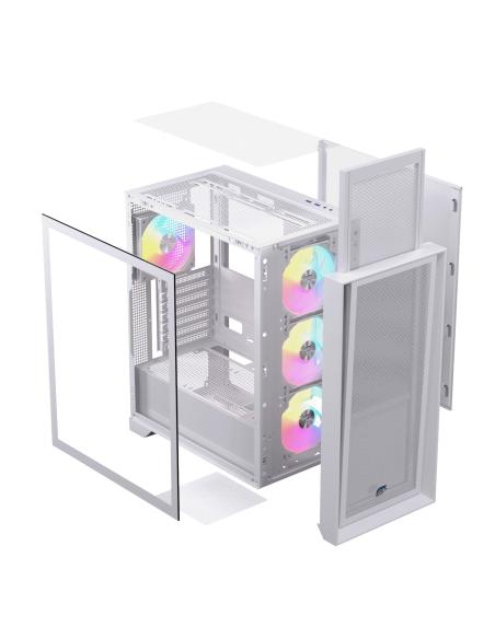 CAJA ATX SEMITORRE EINAREX P600 RGB 4 FANS BLANCA EXCS-PL-600R-W