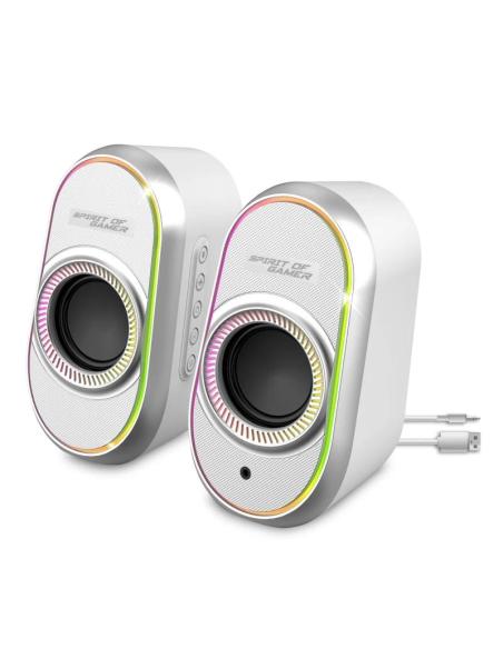 Spirit of gamer altavoz 2.0 fanatic 500 rgb white