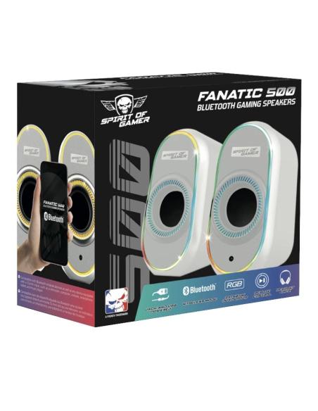 Spirit of gamer altavoz 2.0 fanatic 500 rgb white