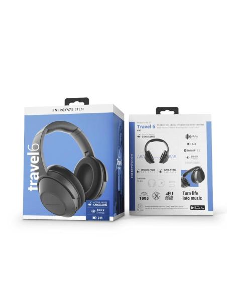 Energy sistem auriculares travel 6 bt anc black