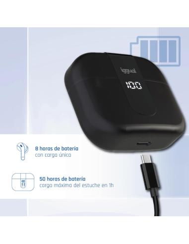 Iggual auriculares inalámbricos tws bluetooth negr