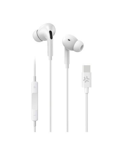 Celly auriculares cable usb-c blanco