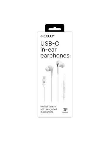 Celly auriculares cable usb-c blanco