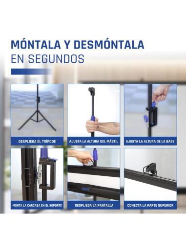 Iggual pantalla 112" 200x200 cm 1:1 trípode+bolsa