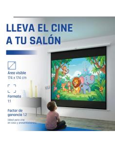 Iggual pantalla eléctrica 1:1 100" 180x180 cm 2