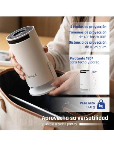 Iggual pack mini proyector + pantalla 100" plegabl