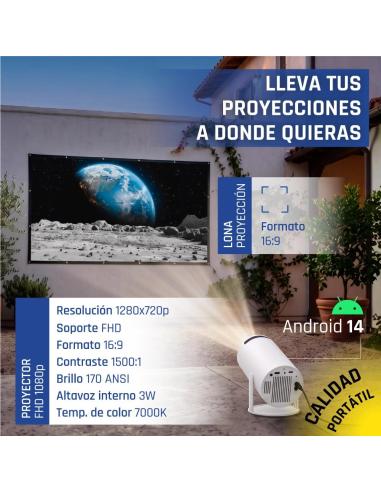 Iggual pack mini proyector + pantalla 120" plegabl