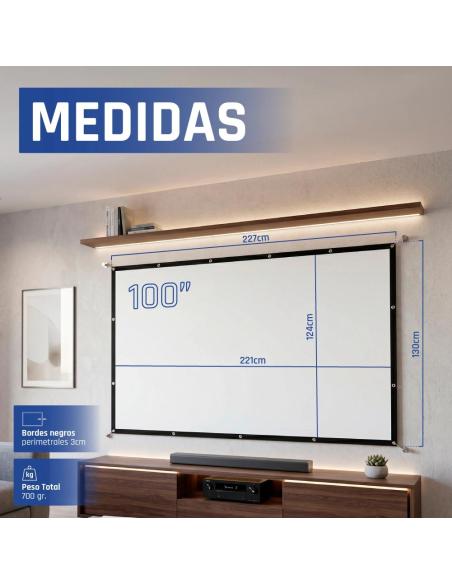 Iggual pack proyector 4k + lona proyección100"