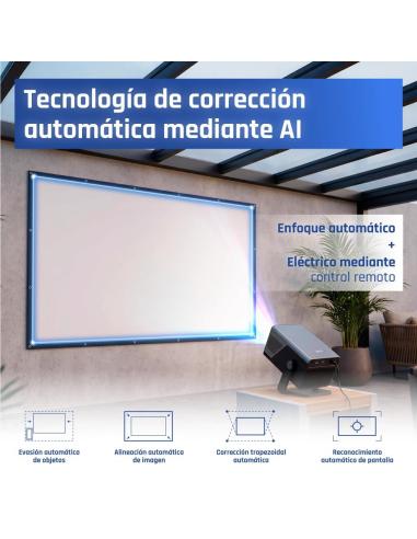 Iggual pack proyector 4k + lona proyección100"