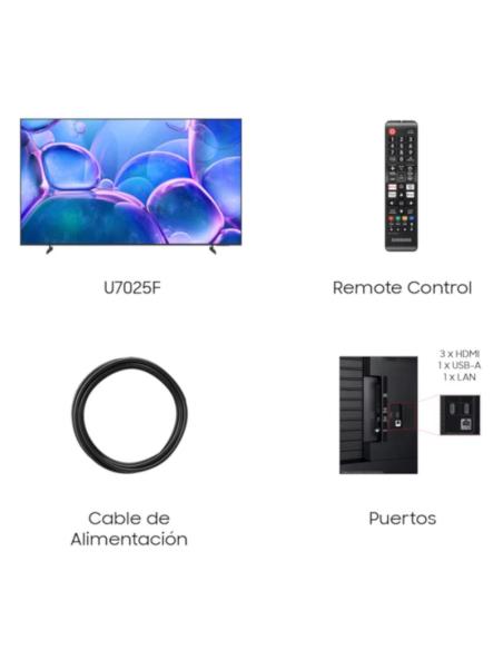 Samsung tv 75" tu75u7025f crystal uhd smart tv bt