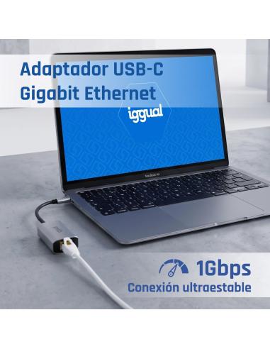 Iggual adaptador tipo c a rj45 gigabit 1000mbps