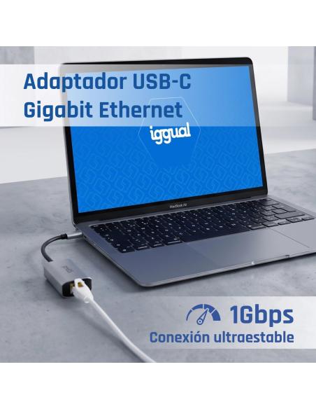 Iggual adaptador tipo c a rj45 gigabit 1000mbps