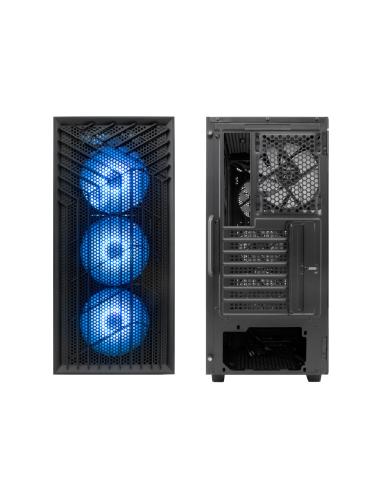 CAJA ATX COOLBOX GAMING GA300B GRIDLINE BLACK SIN FUENTE CRISTAL TEMPLADO ARGB