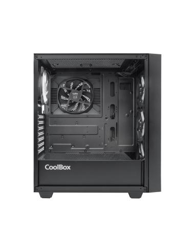 CAJA ATX COOLBOX GAMING GA300B GRIDLINE BLACK SIN FUENTE CRISTAL TEMPLADO ARGB