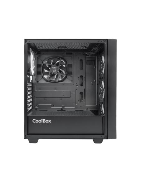 CAJA ATX COOLBOX GAMING GA300B GRIDLINE BLACK SIN FUENTE CRISTAL TEMPLADO ARGB